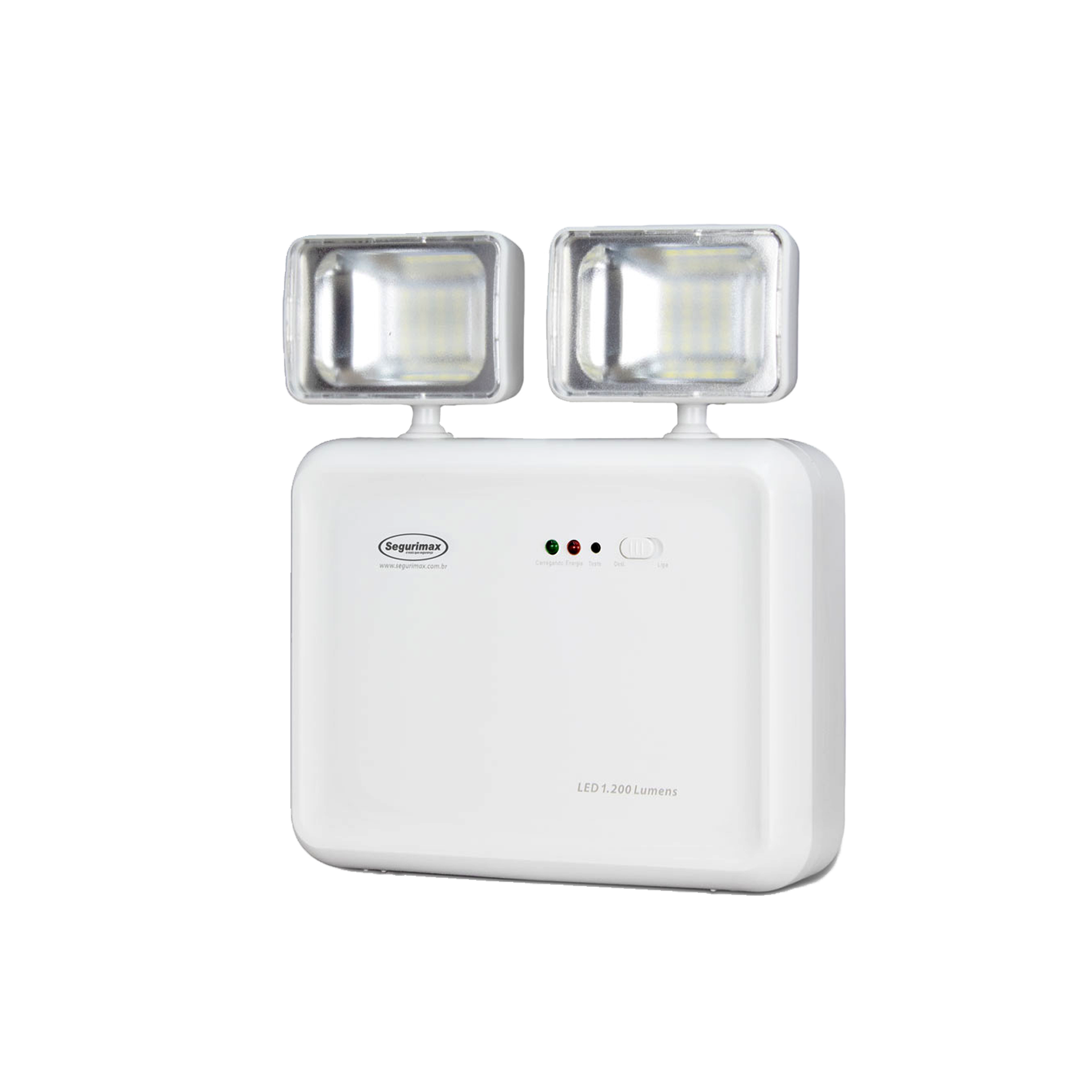 LUMINÁRIA DE EMERGÊNCIA 1.200 LÚMENS 2 FARÓIS - PREDIAL SEGURIMAX