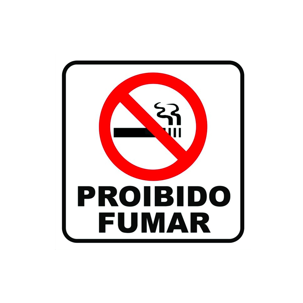 PLACA SINALIZAÇÃO PROIBIDO FUMAR (FIGURA) 21X21 CM (P1)