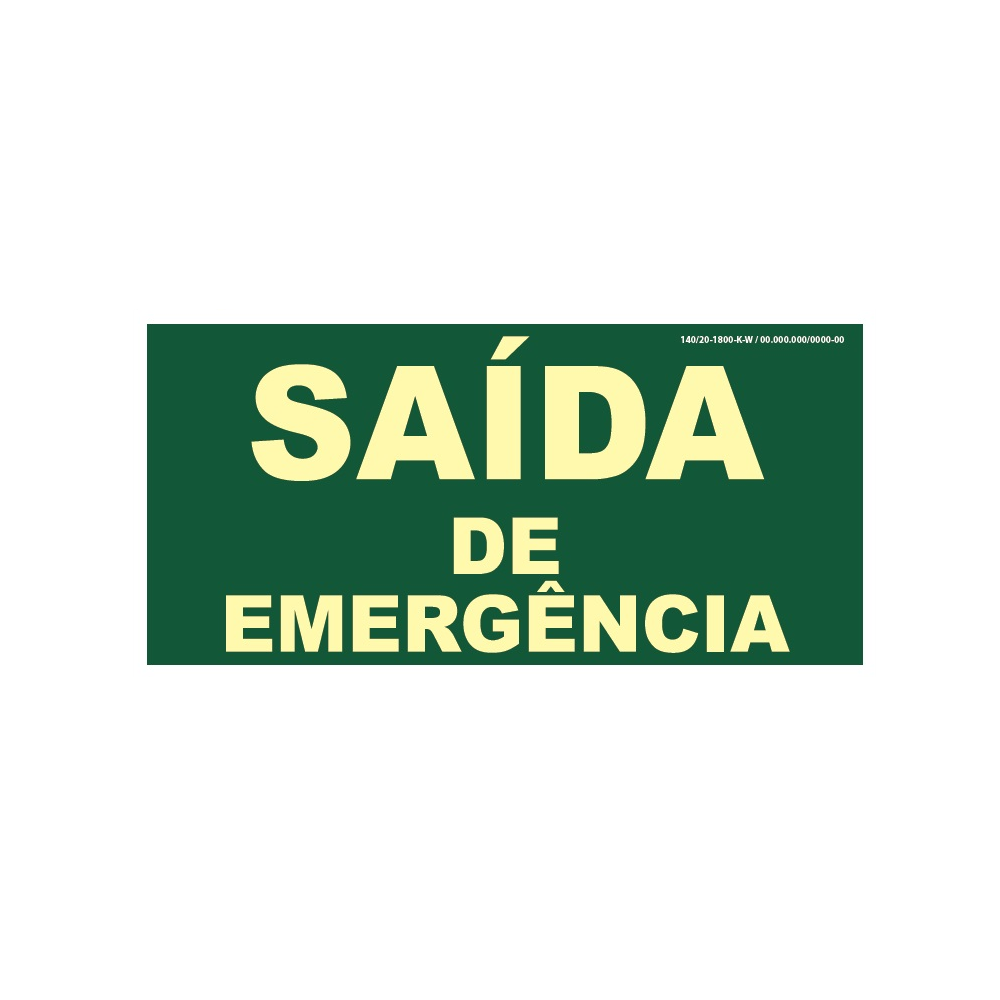 PLACA SINALIZAÇÃO SAÍDA DE EMERGÊNCIA 13X26 CM (S22)