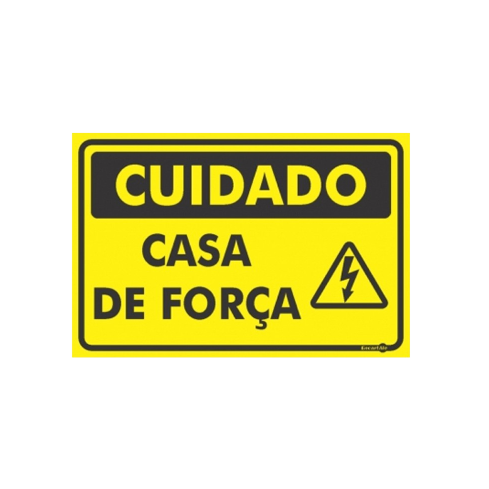 PLACA SINALIZAÇÃO CASA DE FORÇA 14X14 CM