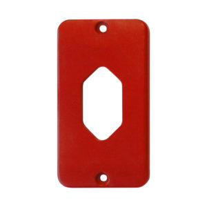Tampa tomada hexagonal VERTICAL vermelho caixa 5 entradas